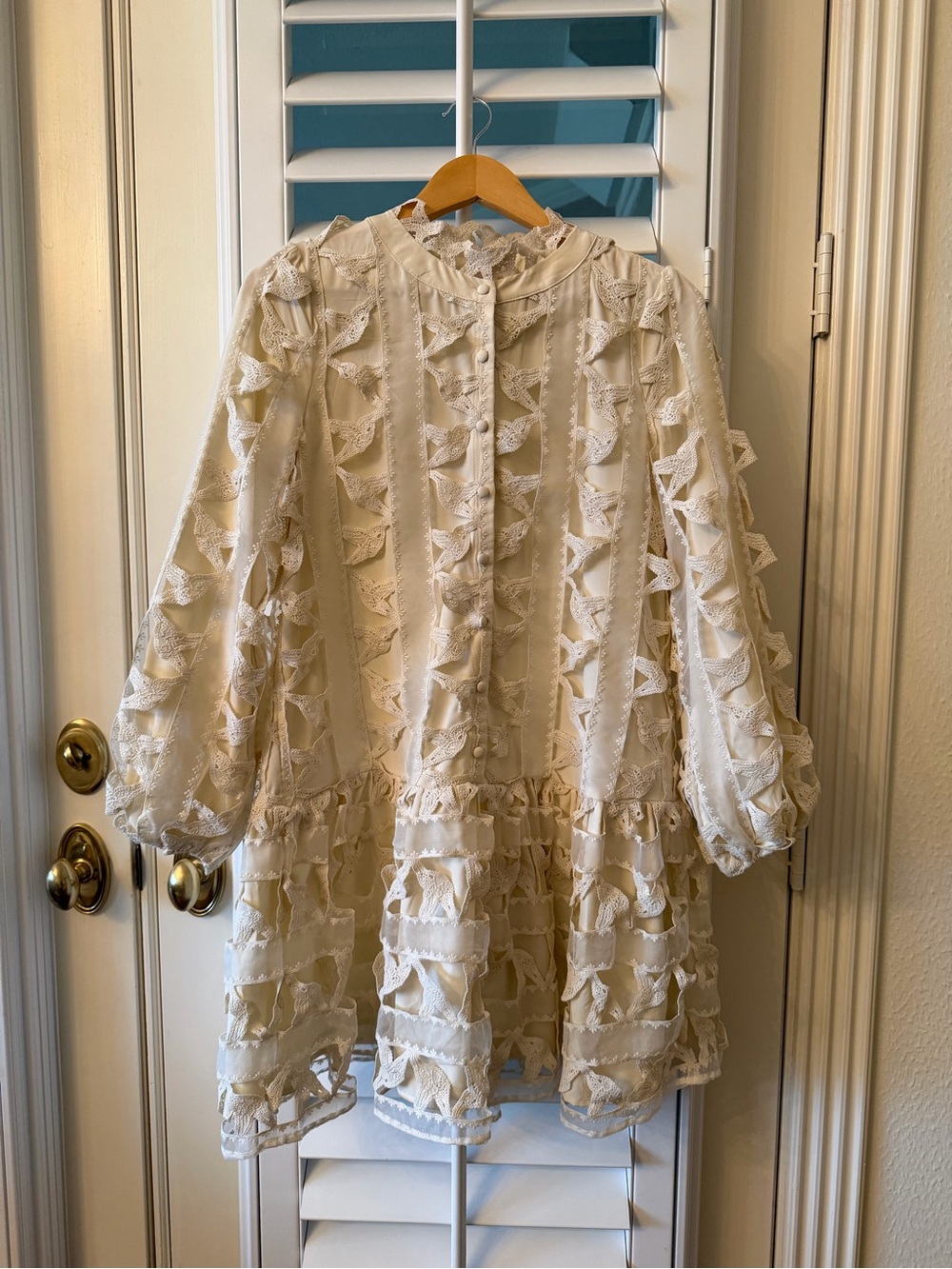 Ciebon Ivory Ruffle Lace Tiered Dress